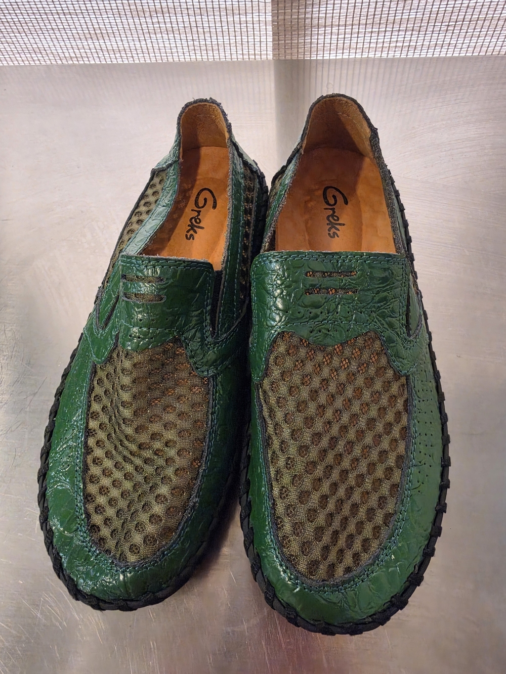 GREKS Mens Emerald Green Breathable Mesh Summer Loafers Size EU 39 / US 6.5 NWOT